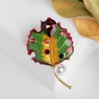 Брошь «Лист яркий», разноцветная в золоте - Фото 1