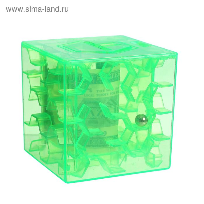 Головоломка «Лабиринт», с копилкой, цвет зелёный - Фото 1