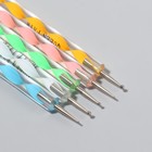 Набор кистей-дотсов для дизайна ногтей «Волос», 5 шт, 15 см, d = 1/1,5/2/3/ мм, разноцветный - Фото 3