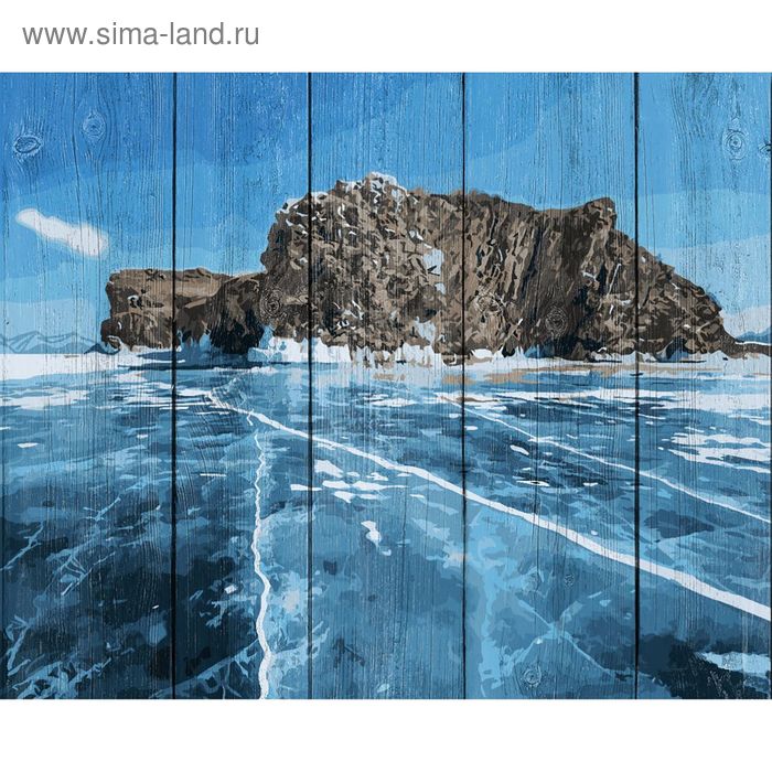 Роспись по дереву "Байкальский лед" 40х50 см - Фото 1