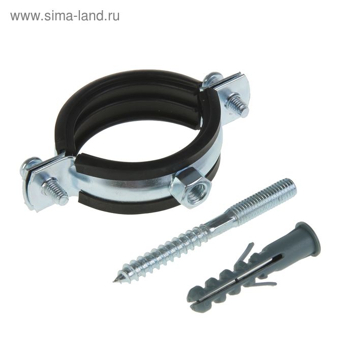 Хомут сантехнический TAEN, 1 1/2", 47-51 мм, в комплекте шпилька сантех. М8×80 и дюбель - Фото 1