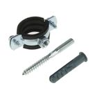 Хомут сантехнический TAEN, 3/4", 26-30 мм, в комплекте шпилька сантех. М8*80 и дюбель - Фото 1