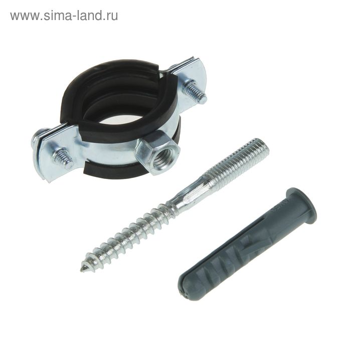 Хомут сантехнический TAEN, 3/4", 26-30 мм, в комплекте шпилька сантех. М8*80 и дюбель - Фото 1