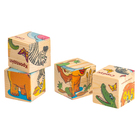 Кубики деревянные «Животные Африки», набор 4 шт. - фото 3804592