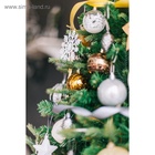 Ёлочные игрушки набор 3 шт. «Зимнее волшебство. Снежинка», d=9 см, белый - фото 119624346