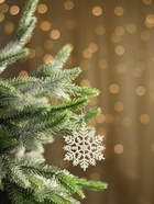 Ёлочные игрушки набор 6 шт. «Зимнее волшебство. Снежинка узорная», d=7 см, белый - Фото 2