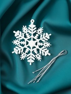 Ёлочные игрушки набор 6 шт. «Зимнее волшебство. Снежинка узорная», d=7 см, белый - Фото 4