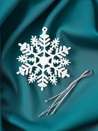 Ёлочные игрушки набор 6 шт. «Зимнее волшебство. Снежинка узорная», d=7 см, белый - Фото 6