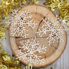 Ёлочные игрушки набор 6 шт. «Зимнее волшебство. Снежинка тоненькая» пластик, d=10 см, белый - Фото 2