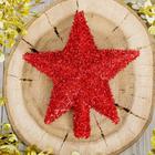 Наконечник "Звезда" пушистый блеск 13,5х14,5 см, красный - фото 2855642