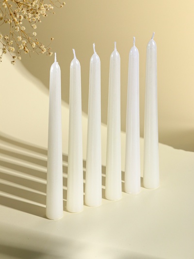 Набор свечей античных, 1.9×20 см, 6 шт., перламутровый металлик