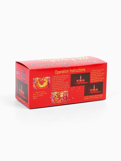 Свеча для торта музыкальная «Тюльпан», красная, 12×5 см