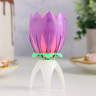 Свеча для торта музыкальная "Тюльпан", фиолетовая, 12×5 см - фото 8338569