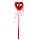 Сердце сувенирное на палочке блёстка d=8 см "Розы"вставка, красный - Фото 2