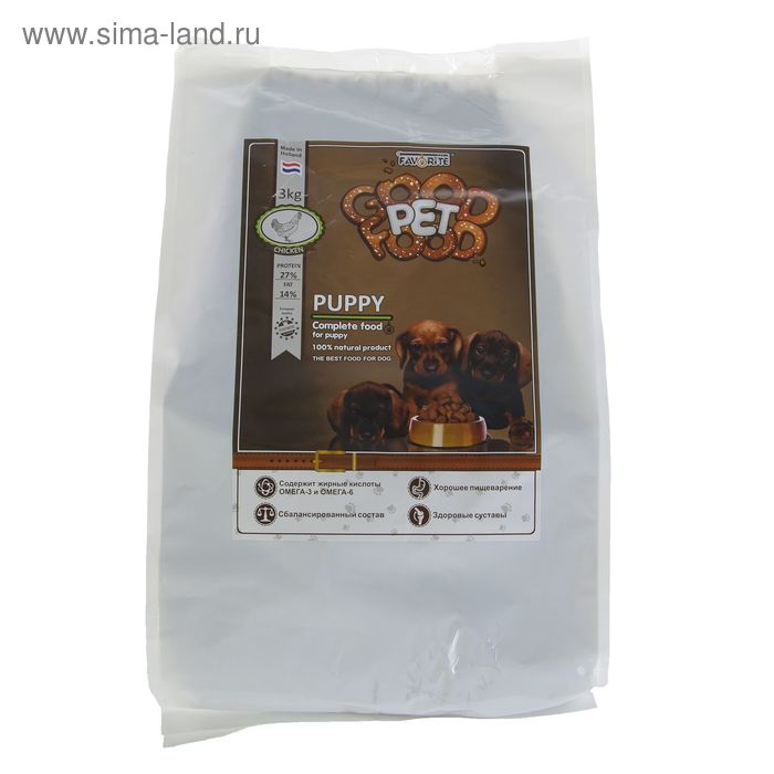 Сухой корм Good Pet Food Puppy для щенков, 3 кг - Фото 1