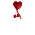 Сердце сувенирное на палочке блёстка d=10 см "Висюльки", красный - Фото 2