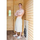 Полотенце на липучке килт для бани и сауны 150х75 см, мужской, льняной - Фото 1