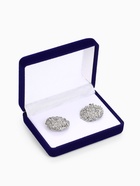 Футляр бархатный под серьги/запонки «Прямоугольник» 8×6×2,5, цвет серо-синий, вставка белая - Фото 2