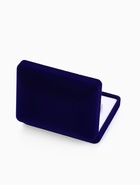 Футляр бархатный под серьги/запонки «Прямоугольник» 8×6×2,5, цвет серо-синий, вставка белая - Фото 5