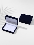 Футляр бархатный под серьги/запонки «Прямоугольник» 8×6×2,5, цвет серо-синий, вставка белая - Фото 7