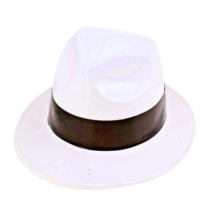 Карнавальная шляпа с кантом, р-р 56 см, цвет белый - Фото 1