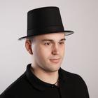 Карнавальная шляпа «Цилиндр», р-р 56, цвет чёрный - фото 109106790