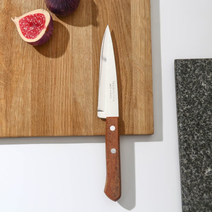 Нож кухонный поварской Universal, лезвие 12,5 см, сталь AISI 420, деревянная рукоять - фото 1908327735
