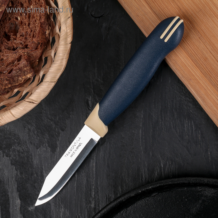 Нож кухонный TRAMONTINA Multicolor для овощей, лезвие 7,5 см, сталь AISI 420 - Фото 1