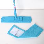 Швабра для мытья пола плоская Доляна «Цветочки», насадка микрофибра 42×12 см, телескопическая ручка 68-121 см, цвет МИКС - Фото 2