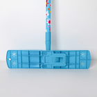 Швабра для мытья пола плоская Доляна «Цветочки», насадка микрофибра 42×12 см, телескопическая ручка 68-121 см, цвет МИКС - Фото 3