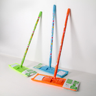 Швабра для мытья пола плоская Доляна «Цветочки», насадка микрофибра 42×12 см, телескопическая ручка 68-121 см, цвет МИКС - Фото 4