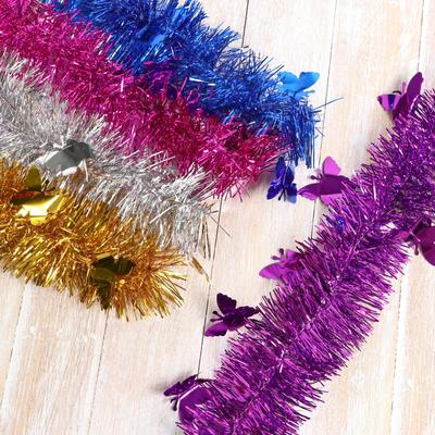 Мишура новогодняя «Зимнее волшебство. Бабочки», d=6 см, 200 см, МИКС