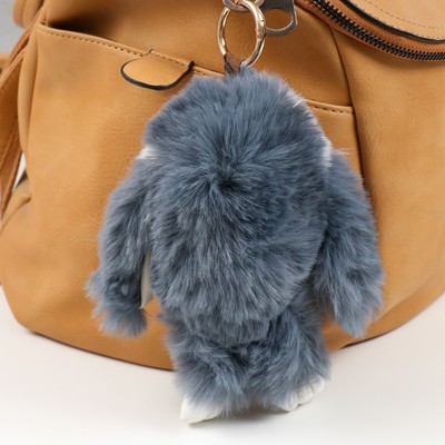 Брелок для ключей на кольце «Пушистик. Крольчонок серо-белый», 18 см