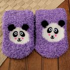 Носки детские махровые "Панда", размер 19-23, цвет фиолетовый - Фото 2