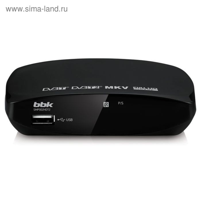 Цифровая ТВ приставка BBK SMP002HDT2 DVB-T DVB-T2 темно-серый - Фото 1
