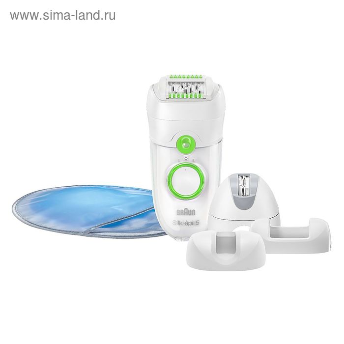 Эпилятор Braun SE 5580, 2 скорости, от сети, бело-зелёный - Фото 1