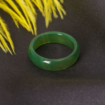 Кольцо гранёное «Агат зелёный» 6мм, размер МИКС