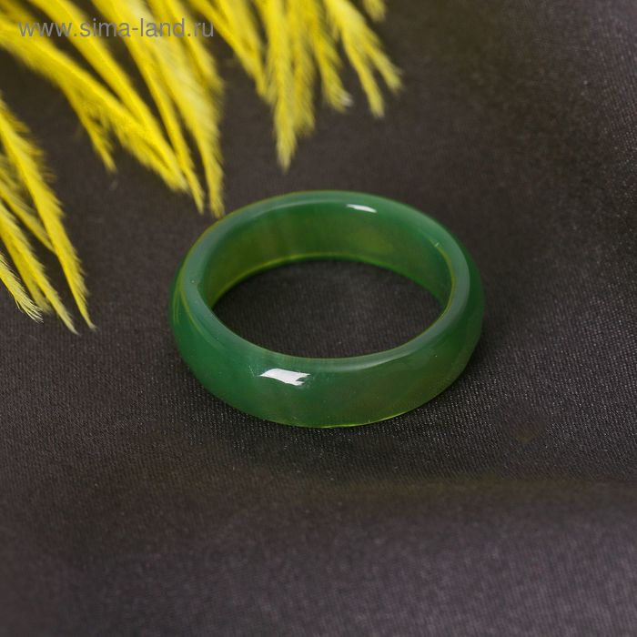 Кольцо гранёное «Агат зелёный» 6мм, размер МИКС - Фото 1