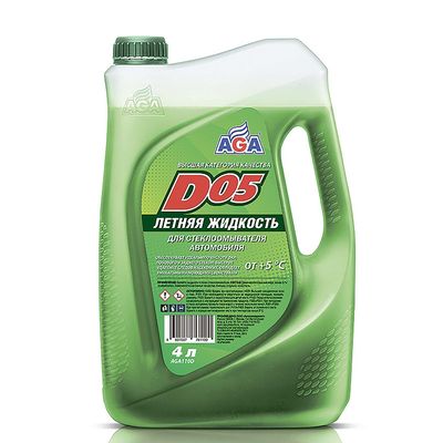 Жидкость стеклоомывающая AGA "d=05", летняя, готовая, 4 л