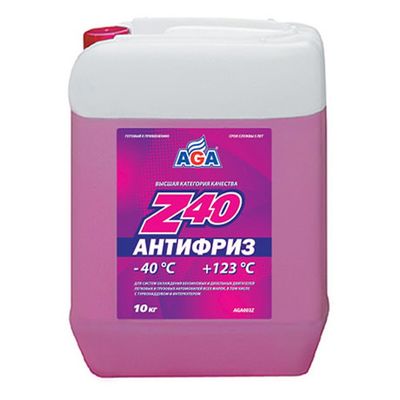 Антифриз AGA красный -40С/+123С готовый 10 кг