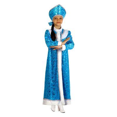 Детский карнавальный костюм "Снегурочка", плюш, р-р 28, рост 98-104 см