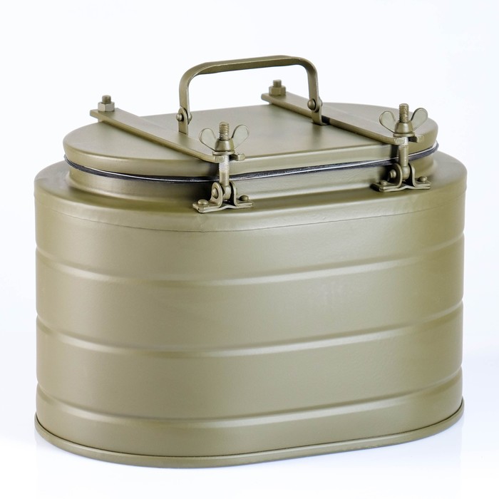 Термос армейский, 6 л, металл, колба из нержавеющей стали, зелёный - Фото 1