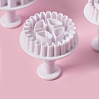 Плунжеры кондитерские Доляна «Шестерёнки», набор 3 шт., пластик, белые - Фото 3