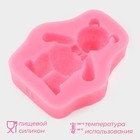 Молд Доляна «Мишка», силикон, 8×6,5 см, цвет розовый - фото 4577032