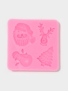 Молд для заливки «Новогодний антураж», силикон, 4 ячейки, 7.5×7.2 см, розовый - Фото 2