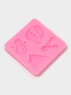 Молд для заливки «Новогодний антураж», силикон, 4 ячейки, 7.5×7.2 см, розовый - Фото 3