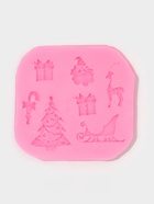 Молд для заливки «Новогодняя суета», силикон, 8×1.1 см, розовый - Фото 2