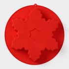Форма силиконовая для выпечки Доляна «Снежинка», 22,5×3,5 см, цвет красный - фото 8582590