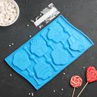 Форма для леденцов Доляна «Капкейк», силикон, 27.5×16.5 см, 6 ячеек (6×7 см), с палочками, МИКС - Фото 8