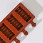 Форма для мороженого «Моника», силикон, 38×11×2 см, 8 ячеек (6,6×3,4 см), цвет МИКС - Фото 5